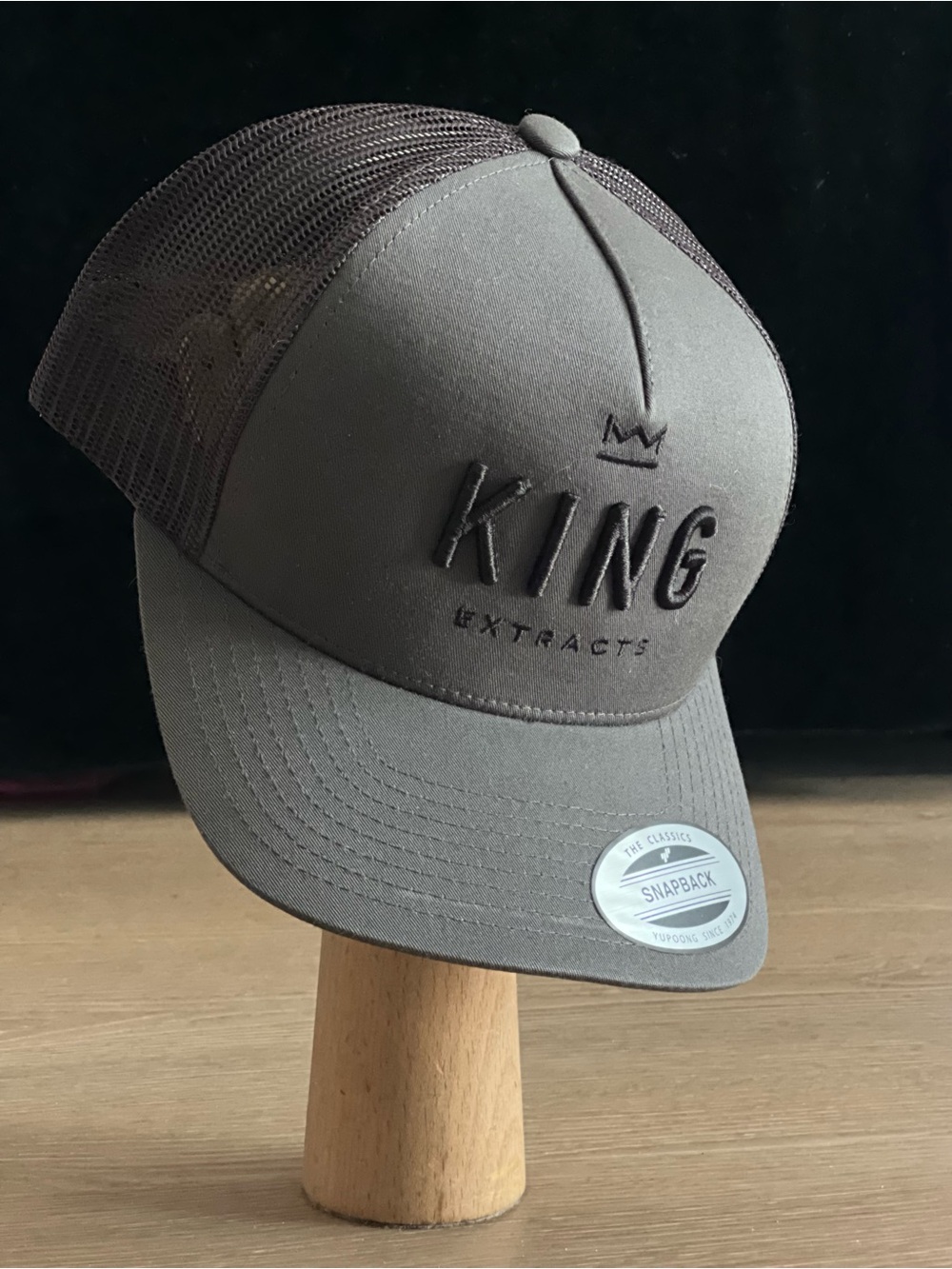 Mesh Back Snapback Cap - Brown
